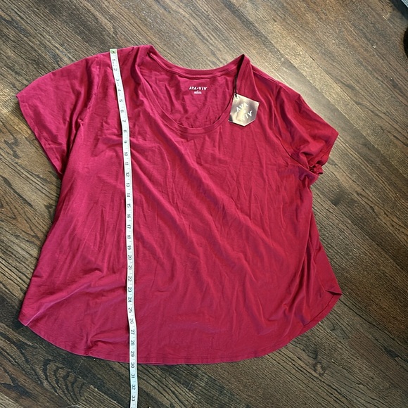 Ava & Viv Burgundy T Shirt NEW NWT 4X - Picture 2 of 7